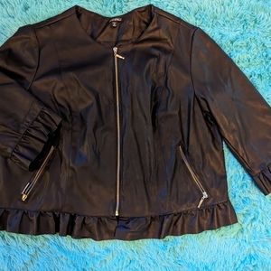 Dressbarn Roz and Ali cropped faux leather jacket sz 1x